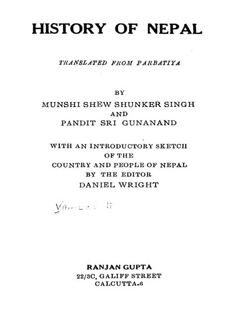 1877 History Of Nepal Translated From Parbatiya By Singh Pdf