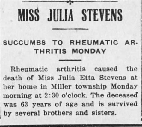 Obituary For Julia Etta Stevens