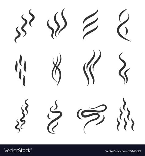 Smell Signs Black Thin Line Icon Set Royalty Free Vector