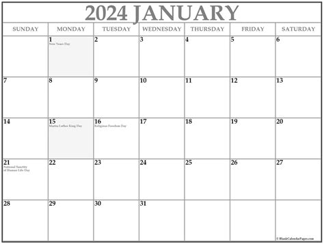 January 2022 With Holidays Calendar