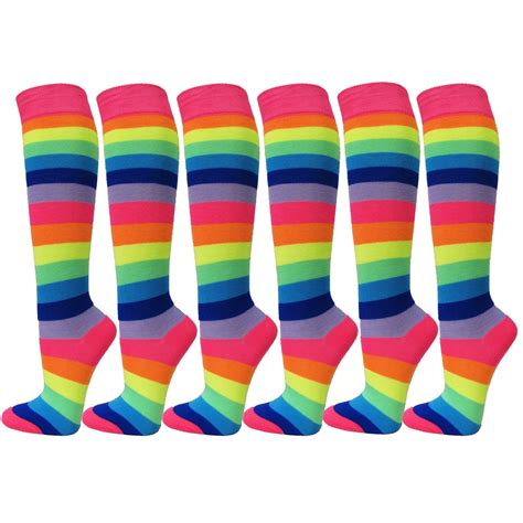 Kousen Pantys Sokken 1 Pair Neon Rainbow Women Socks Multi Color