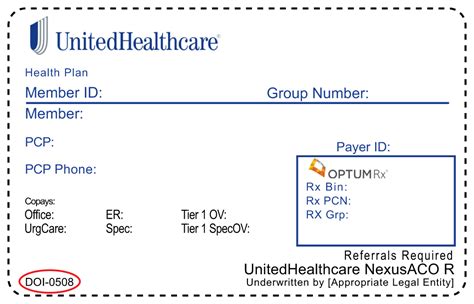 Sample Health Insurance Card