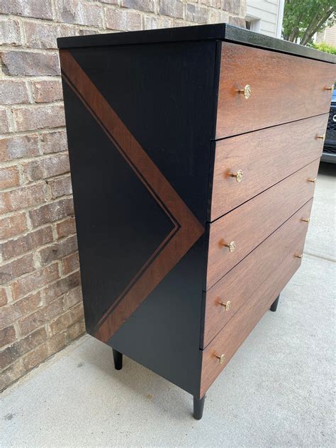 Sold Two Toned Mcm Upright Dresser Etsy