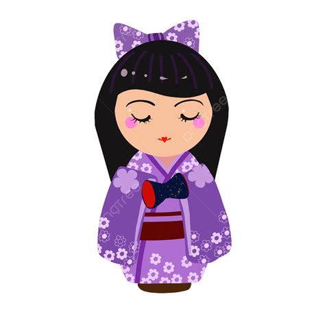 일본 화복 나무 겨자 인형 문화 꽃 일러스트 봄 사람 선물 어린이 전통 캐릭터 일본 장난감 나무 갓 일본 문화 Png
