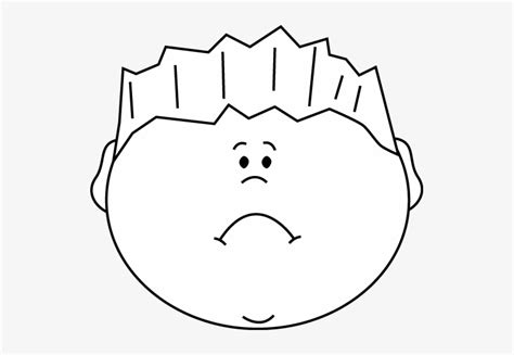 Black And White Sad Face Boy Clip Art Emotions Clipart Black And