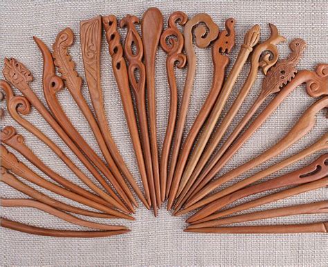 Purely Handwork Wooden Hair Stick Pins Hairstick Wood Classical Wooden Bridal Hair Accessories