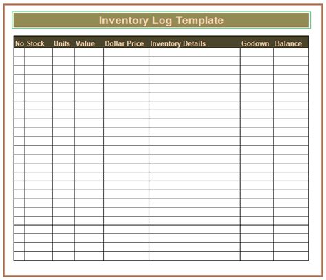 Inventory Log Templates | 8+ Free Printable Word, Excel & PDF Formats