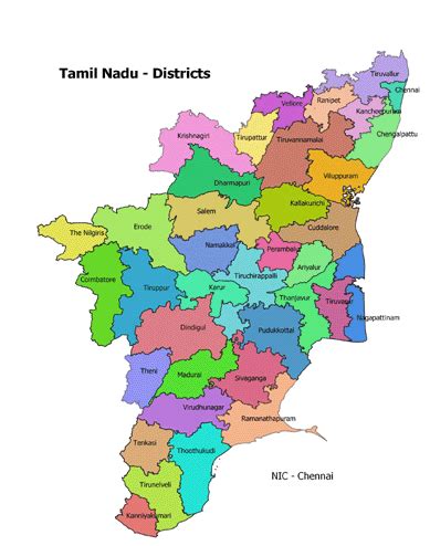 Growth rate of 6.01 percent of population increased from year 2011 in tamil nadu. Tamil Nadu District Map