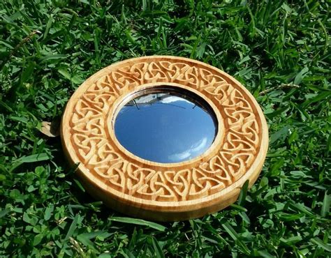 Small Convex Mirror Handcrafted Celtic Knots Rustic Wall Hanging Ebay