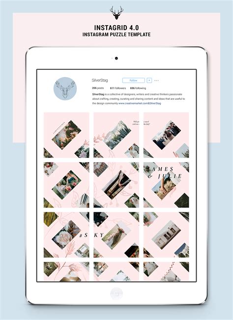 A grid layout = a template = an amazing instagram theme. Instagram Puzzle Bundle - Instagram Grid & FREE Updates ...