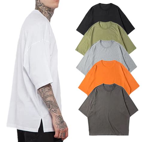 Buy 34 Sleeve Men Tees Summer Streetwear Casual Baggy