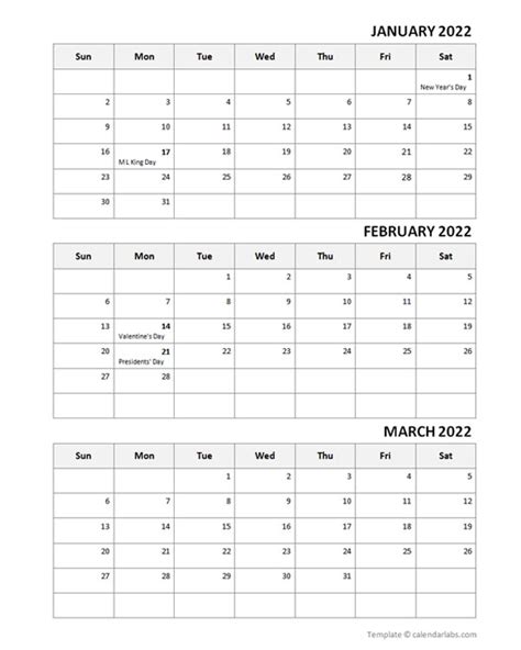 2022 Quarterly Word Calendar Template With Notes Free Printable Templates