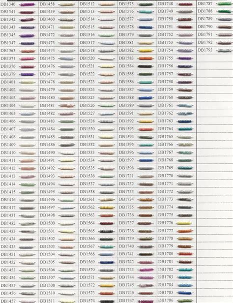 Japanese Miyuki Delica Color Chart 1340 1793 Bead Jewellery Seed