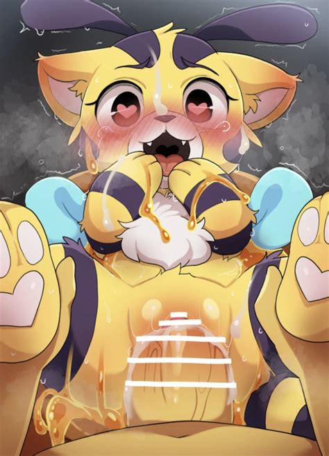 Rule 34 Anthro Bee Blushing Bodily Fluids Cat Cat Bee Poppy Playtime Cat Ears Catbee