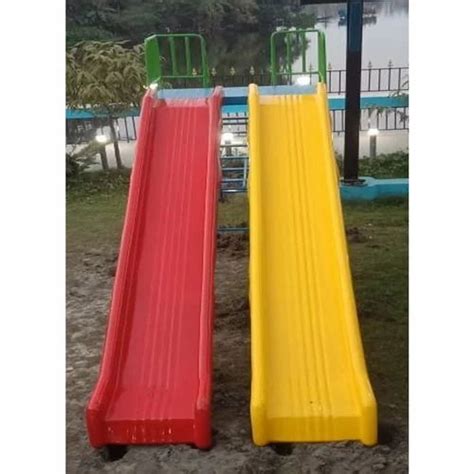 Red And Yellow Straight 10 Feet Fiber Playground Slide Age Group Kids