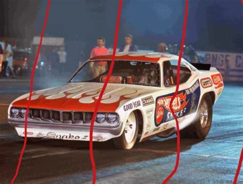 Don The Snake Prudhommes 1971 Plymouth Cuda Ocir Color 12 X 18 Photo