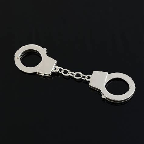 Fashion Creative Men Metal Handcuffs Shape Chain Keychain Keyring Key
