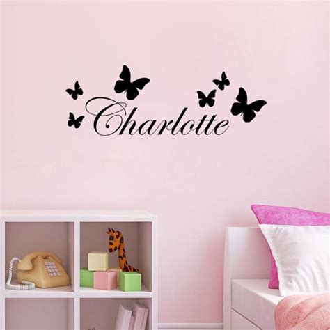New Custom Any Name Butterfly Art Wall Decal Vinyl Wall Sticker Free