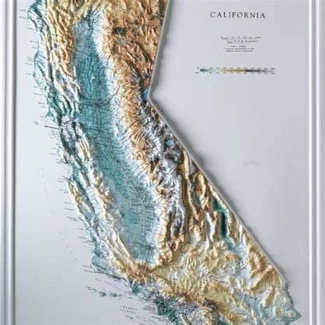 3d Map Of California Topographic Maps For Sale Raised Relief