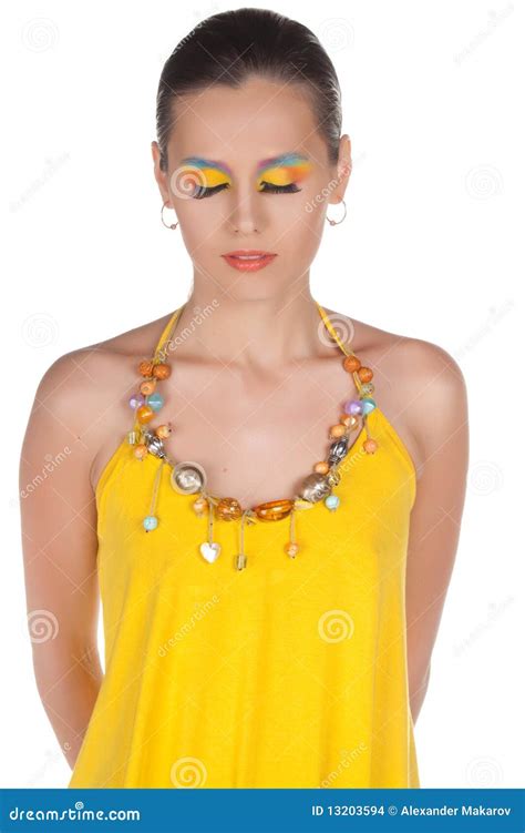 Woman And Multicolored Make Up Stock Photo Image Of Isolated Color