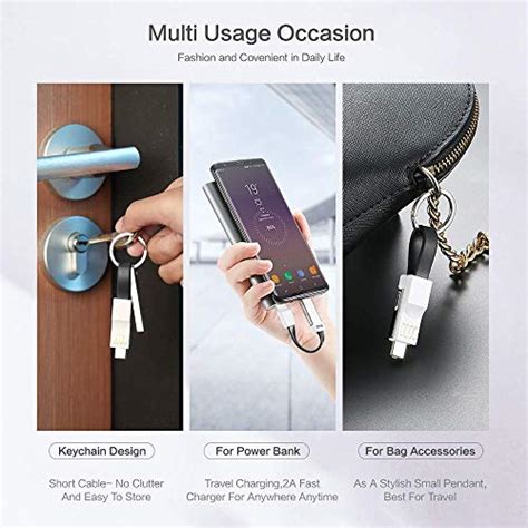 Lightning Cable Keychain Charger Iphone Android Usb C 3 In 1 Charging