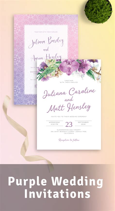 Purple Wedding Invitations Download Or Buy Prints