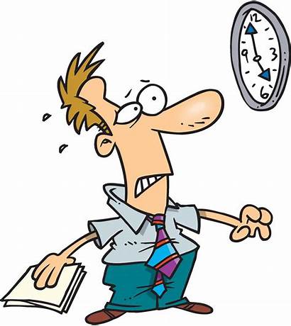 Clock Watching Late Clipart Anxious Cartoon Deadline