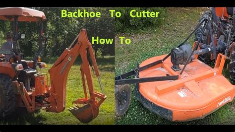 How To Change Tractor Implements Backhoe To Mower On Our Kubota L3800 3