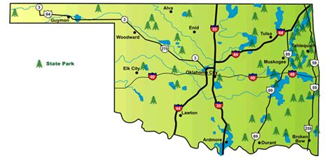 √ Oklahoma National Parks Map