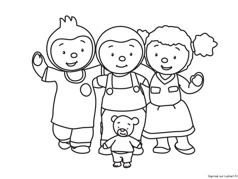 T'choupi amis est un coloriage de T'choupi