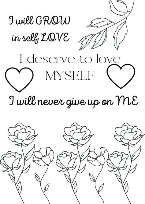 Self Love Coloring Page Love Coloring Pages Coloring Pages Self Love