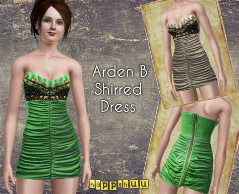 The Sims Resource Arden B Shirred Dress By Happshuu