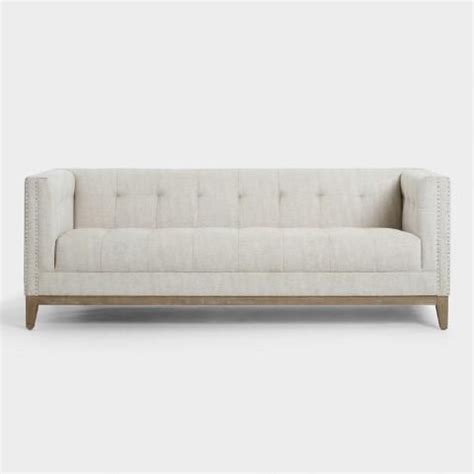 Its generous proportions are upholstered in sumptuous velvet with luxurious tufted detail. Taupe Tufted Nail Head Myles Sofa | Cheap couch, Sofa ...
