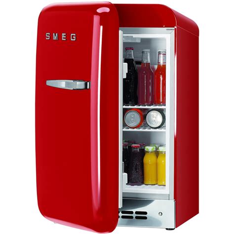 Smeg 15 Cu Ft Left Hinge Retro Style Compact Refrigerator Red