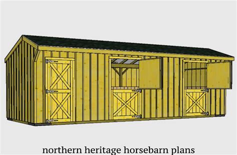 22x24 Lean To Horse Barn Plan 2 Stall Northern Heritage Horsebarn Plans