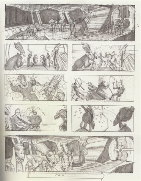 Storyboards Reveal The Amazing Star Wars Prequel You Never Saw Storyboard Drawing Storyboard
