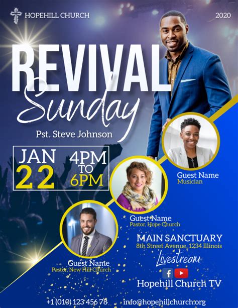 Revival Sunday Flyer Template Postermywall