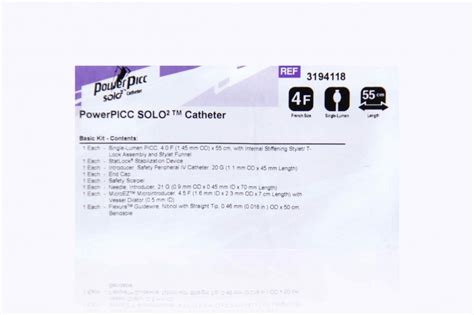 Bard 3194118 40f Bard Powerpicc Solo2 4f Single Lumen Catheter Tray