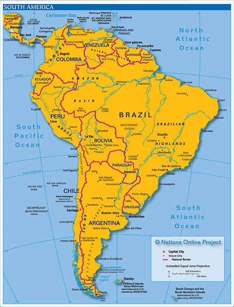 Map Of Central And South America United States Map