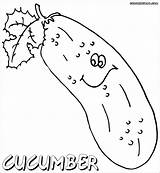Cucumber Coloring Cucumbers Cute Coloringbay Popular Colorings sketch template