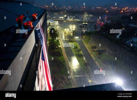 Pentagon Officials Unfurled An American Flag Over The Side Of The