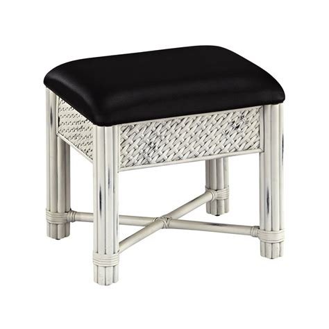 Ships free orders over $39. Home Styles 18.75-in H Rubbed White/Black Rectangular Makeup Vanity Stool at Lowes.com