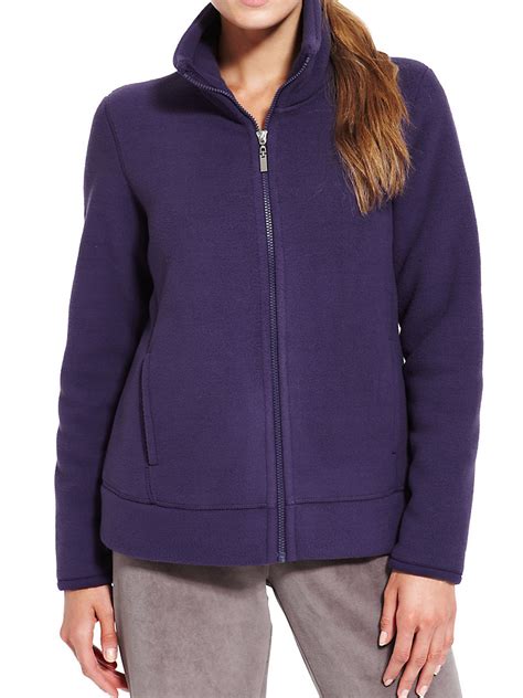 Marks And Spencer Mand5 Grape Bonded Fleece Zip Through Jacket Size