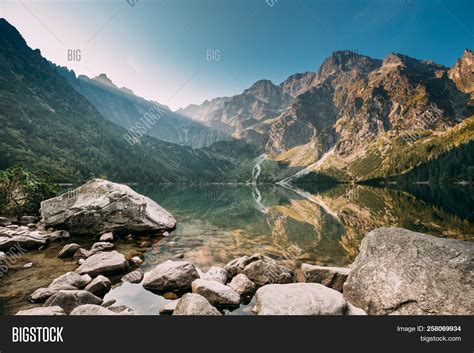 Tatra National Park Poland Famous Mountains Lake Morskie Oko Or Sea