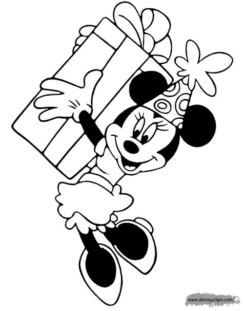 Minnie Mouse Birthday Coloring Page