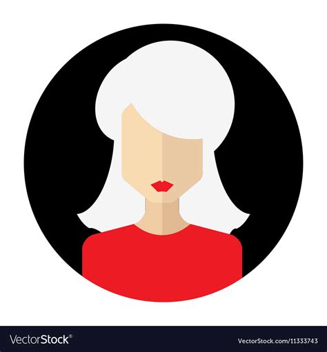 Female Face Avatar Round Flat Icon With Women Vector Image