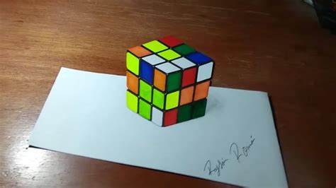 Dibujo De Un Cubo Rubik En 3d Complete Timelapse Youtube