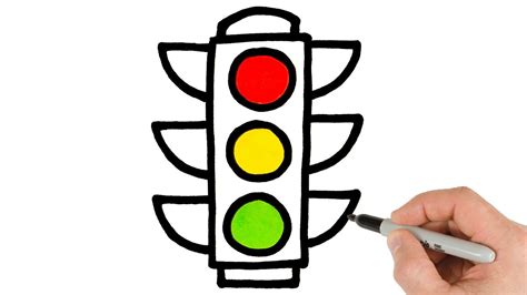 How To Draw Traffic Lights Easy Drawing Tutorial Youtube