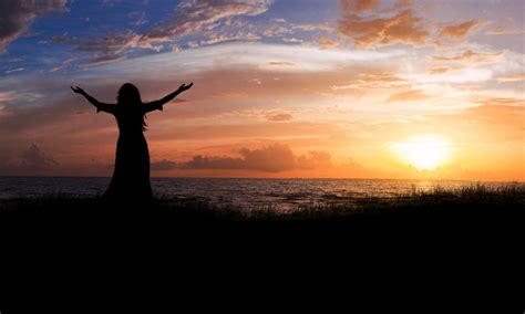 Woman Raising Her Arms At Sunrise Royalty Free Stock Image Storyblocks