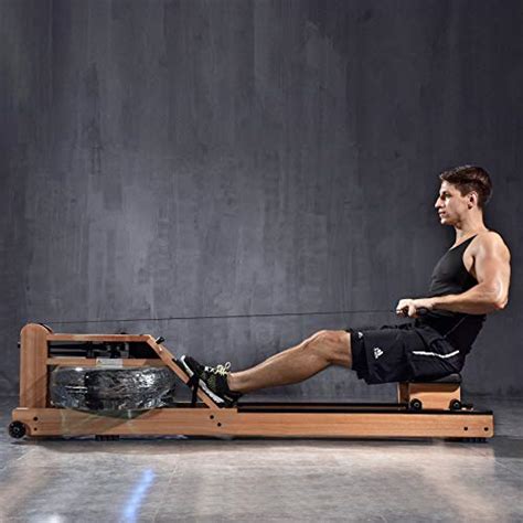 Battife Red Walnut Wood Rowing Machine Water Resistance Rower With